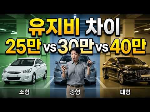 아반떼 쏘나타 그랜저 자동차 유지비 비교: 월 실제 비용은?