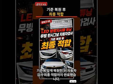 무빙 턴시그널 자동차검사, K5 LED 방향지시등 튜닝