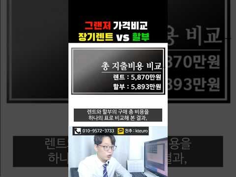 신형 그랜저 장기렌트 vs 할부 비교: 합리적인 자동차 구매 가이드